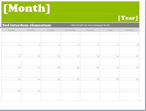 Microsoft Word Calendar Templates