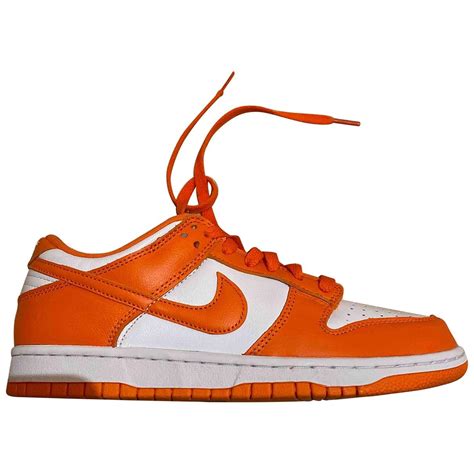 Nike Sb Dunk Leather Low Trainers in Orange for Men - Lyst