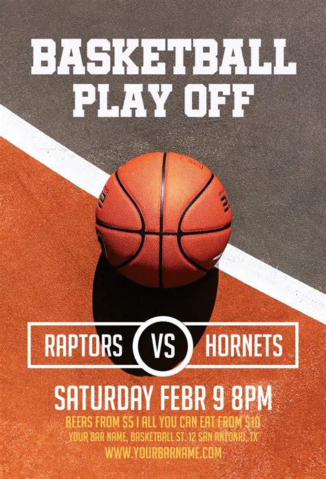 Free Basketball Playoffs Flyer Template | Awesomeflyer.com