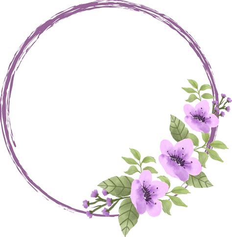 elegant purple watercolor flower wreath decoration 14179844 PNG