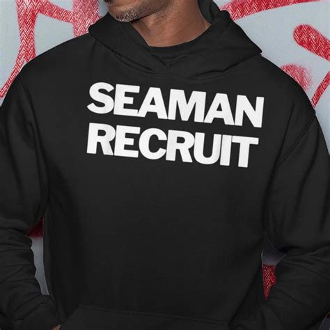 Seaman Recruit Insignia Text Apparel Us Military Hoodie Mazezy