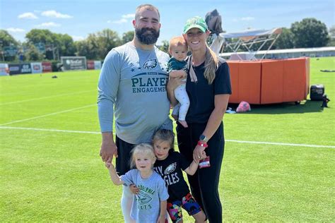 Jason Kelce Smiles with Wife Kylie and Their Three Daughters in ...