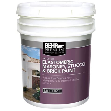 BEHR Premium 5 gal. Elastomeric Masonry, Stucco and Brick Paint-06805 ...