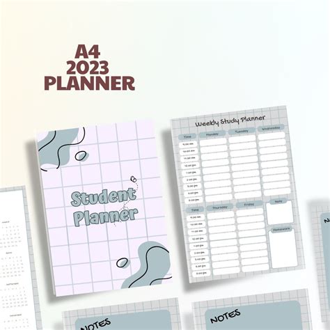 2023 Student Planner Template Digital School Planner - Etsy