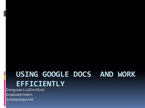 Google Docs Presentation