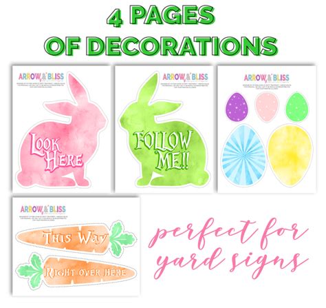 FREE Easter Egg Hunt Printable Signs | Arrow and Bliss