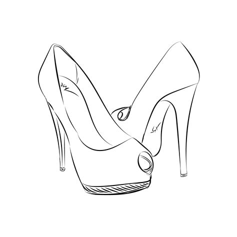 Drawings Of High Heel Shoes