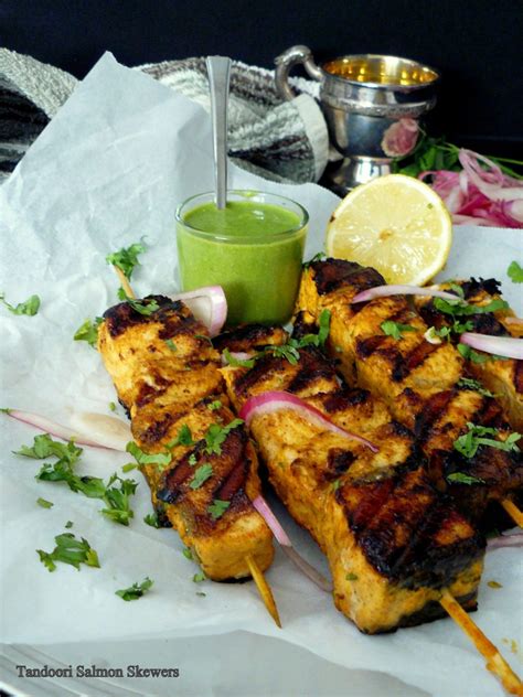 Tandoori Salmon Skewers - The Spice Adventuress