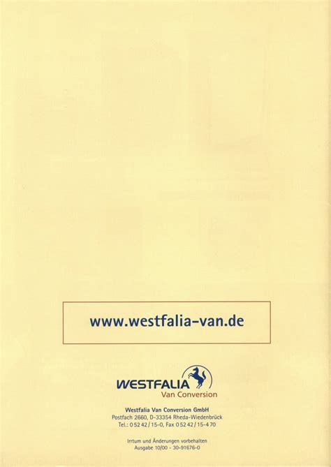 TheSamba.com :: VW Archives - 2001 Westfalia Accessories Brochure - German