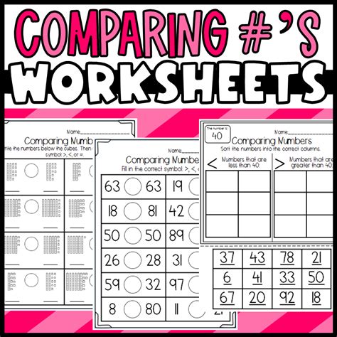 Comparing Numbers Worksheets: Greater than, Less than, Equal to - Made ...