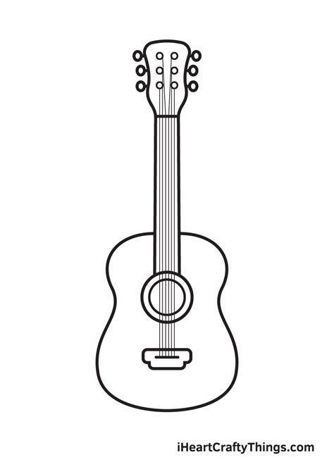 Guitar Drawing — How To Draw A Guitar Step By Step