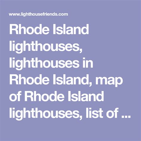 Rhode Island lighthouses, lighthouses in Rhode Island, map of Rhode ...