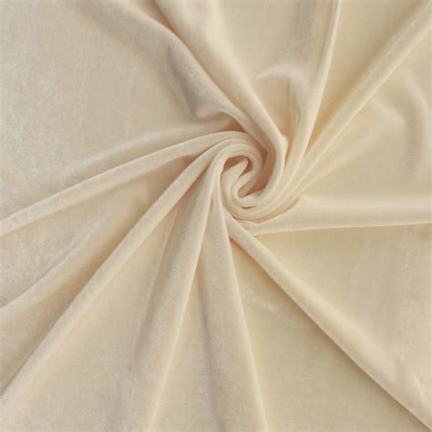 Wholesale Medici Stretch Velvet Fabric Cream 65 yard roll