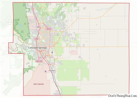 Map of El Paso County, Colorado - Thong Thai Real