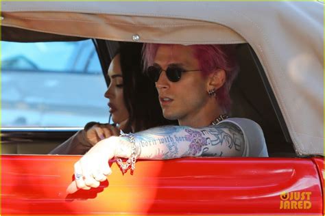 Machine Gun Kelly Debuts Bright Pink Hair During Lunch Date with Megan ...