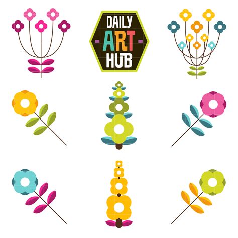 Cute Flowers Clip Art Set – Daily Art Hub // Graphics, Alphabets & SVG