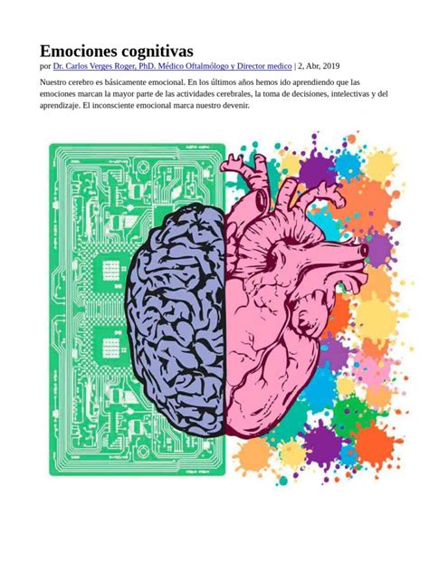 Unidad 5. Recurso 2. Emociones Cognitivas | PDF | Las emociones | Memoria