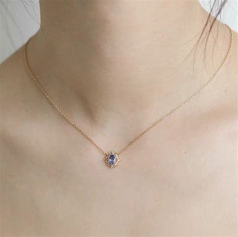 Vintage Styletanzanite Necklace, Art Deco Tanzanite Pendant, Natural ...