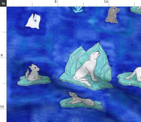 Arctic Animals On Ice 2:1 Fabric | Spoonflower