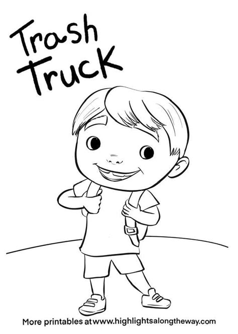 Trash Truck Coloring pages featuring Hank and Grandpa. Free!