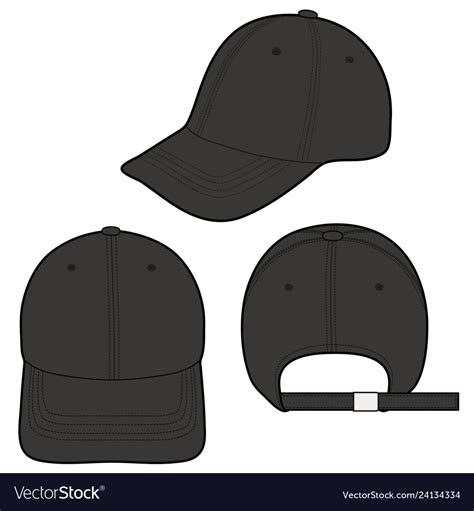 Baseball cap fashion flat mockup design Royalty Free Vector