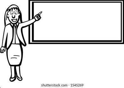 Teacher Pointing Blackboard Stock Vector (Royalty Free) 1545269 ...