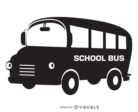 Isolated School Bus Silhouette Design Vector Download