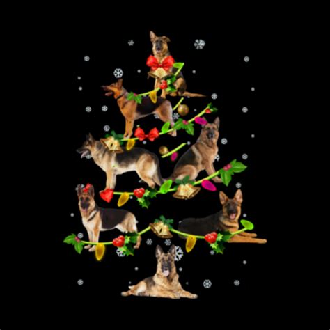 Cute German Shepherd Dog Christmas Tree gift decor Xmas tree Tshirt ...