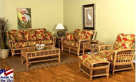 Indoor Wicker and Rattan Living Room Sets - American Rattan | Furniture ...