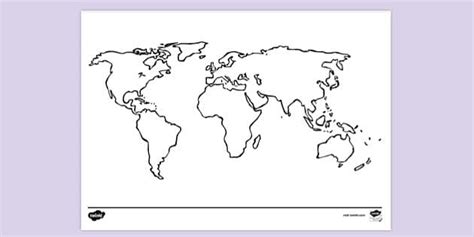 * NEW * World Map Colouring Sheet | Colouring | Colouring Sheets