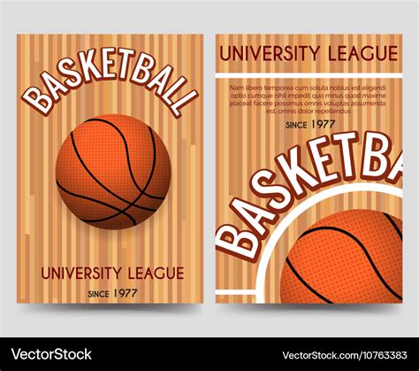 Univercity basketball flyer template with ball Vector Image