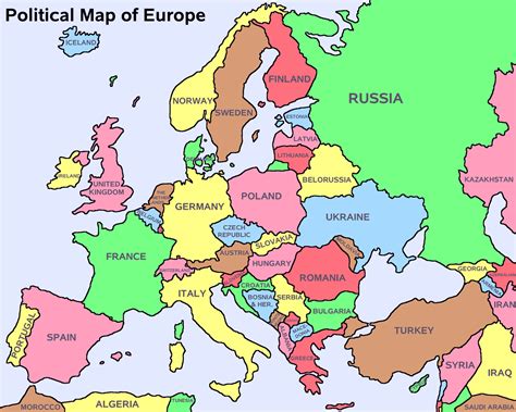 Large big Europe flag, political map showing capital cities – Travel ...