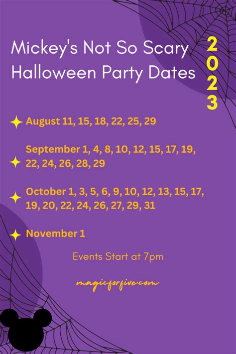 2023 Mickey's Not So Scary Halloween Party Dates - Magic for Five