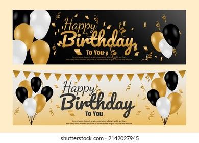 Happy Birthday Banner Gold Color Stock Vector (Royalty Free) 2142027945 ...