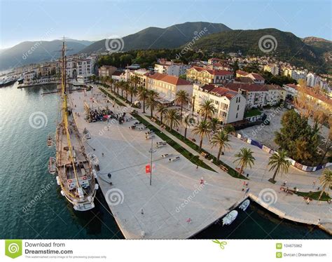 Aerial View of Tivat Town and Porto Montenegro Stock Photo - Image of ...