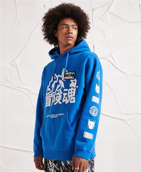 Mens - Unisex Survivalist Graphic Hoodie in Royal | Superdry UK