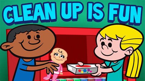 Kids Cleaning Up Toys Clip Art