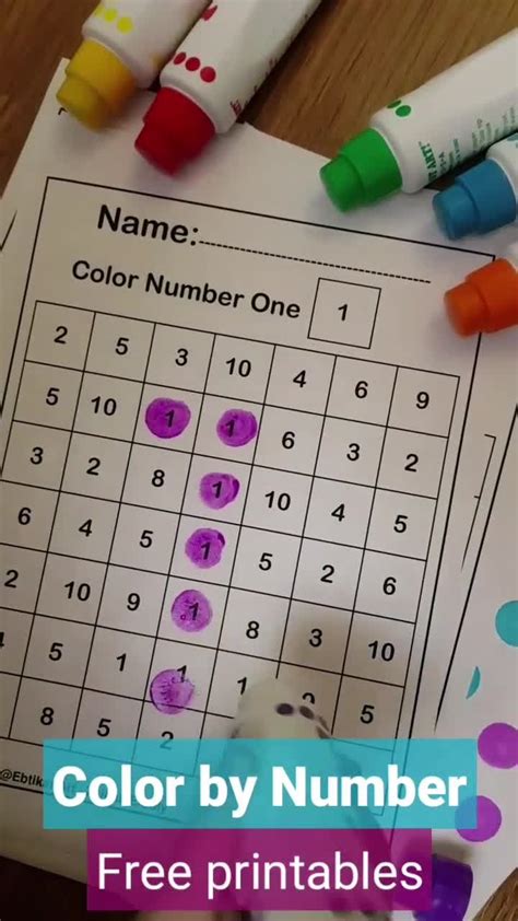 Color by number 123 numbers activity squares free preschool coloring ...