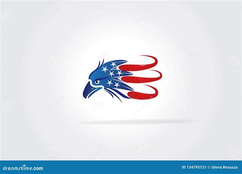 USA Flag Eagle Logo Vector | CartoonDealer.com #134795121