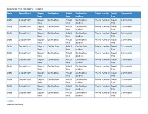 11 Free Travel Itinerary Templates in Google Docs, Excel, & Word