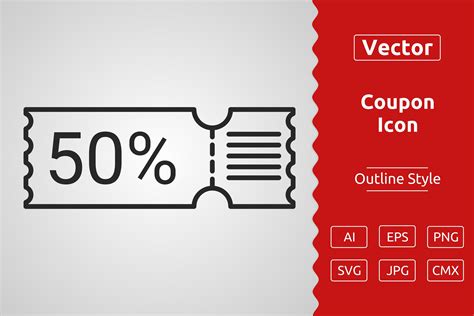 Vector Coupon Outline Icon Design Graphic by Muhammad Atiq · Creative ...