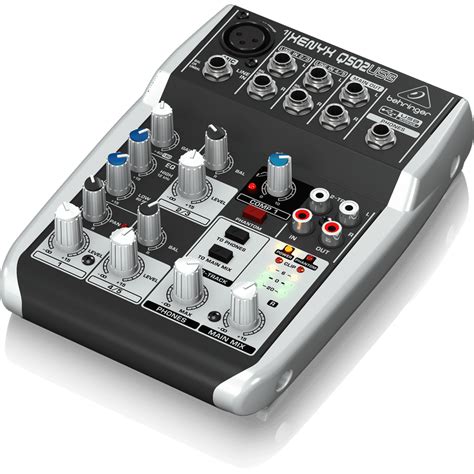 Q502USB 5-Input 2-Bus USB Audio Interface Mixer w/ XENYX Mic Preamps ...