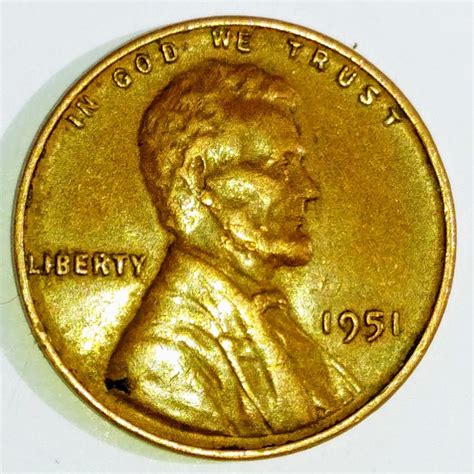 1951 WHEAT PENNY No Mint Mark Rare Collectable Vintage Retro Cent ...