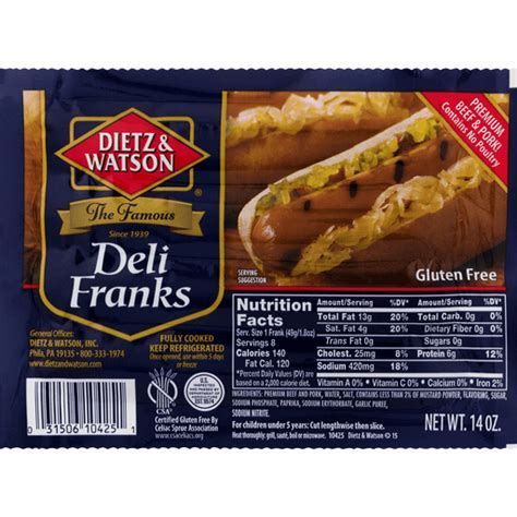 Dietz & Watson Deli Franks | Hot Dogs | Seaside Market & Deli