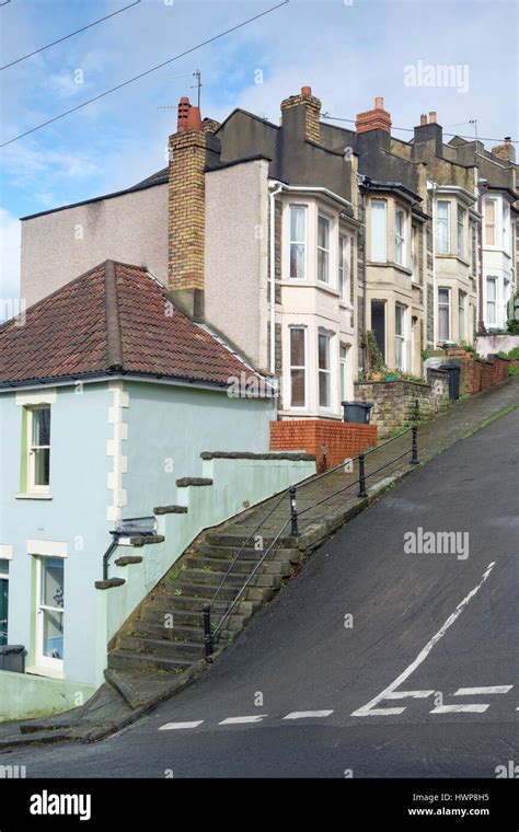 Vale Street Totterdown Bristol England UK One of the steepest streets ...