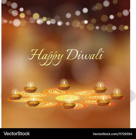 Happy diwali greeting card invitation indian Vector Image