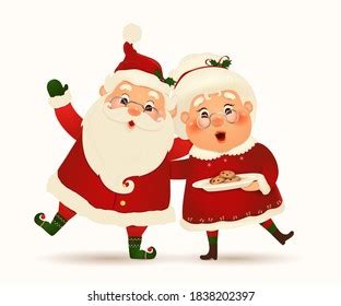 Mrs Claus Together Vector Cartoon Character Stock Vector (Royalty Free ...