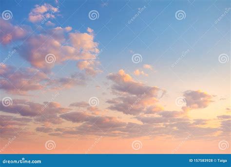 Gentle Colors of Sky Clouds Background at Sunrise Time Stock Photo ...