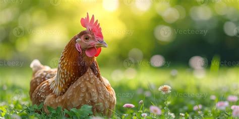 AI generated chicken on green grass Generative AI 44531774 Stock Photo ...