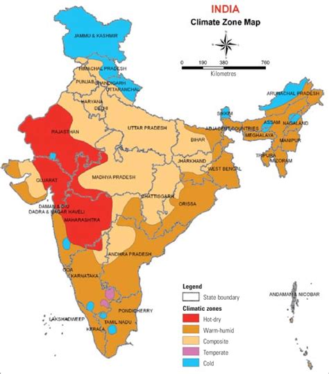 Climate Zones Map Of India